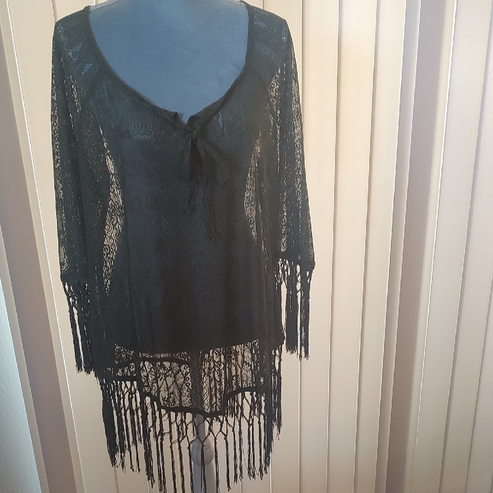 HeartSoul Black Lace V-Neck Top